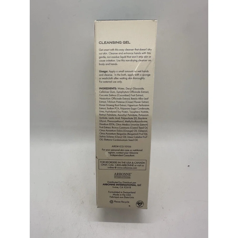 Arbonne Intelligence Not So Basic Skin Care Cleansing Gel Full 8oz. DISCONTINUED